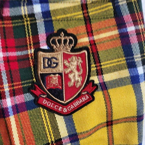 Dolce & Gabbana Kids heraldic-patch tartan pants - Picture 4 of 6